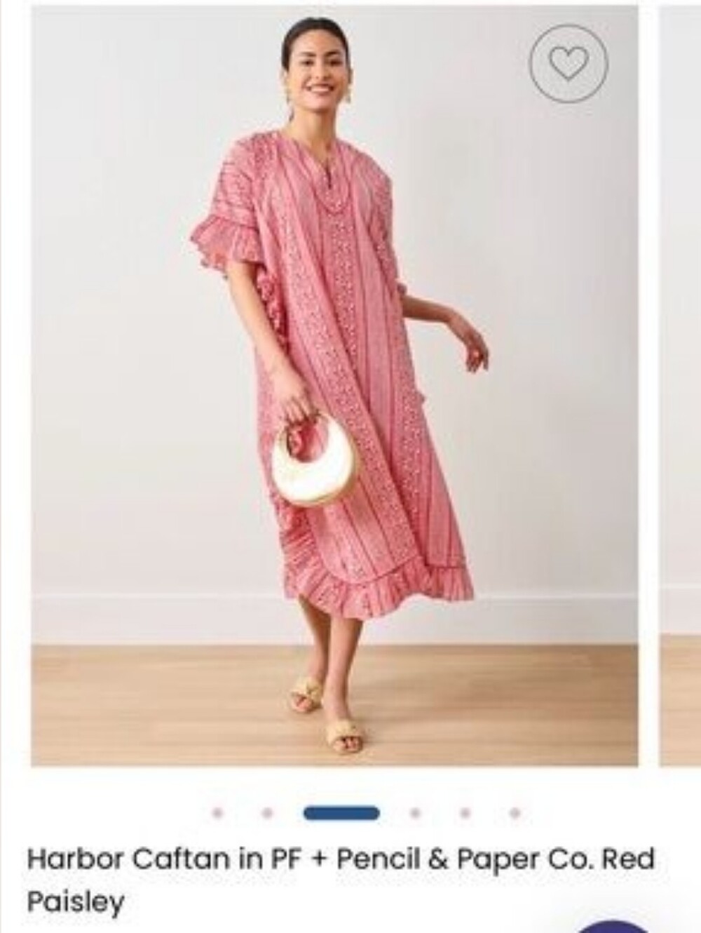 Printfresh x Pencil & Paper Co. Red Paisley Harbor Caftan Dress - One Size (OS)